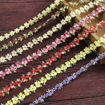 

2Yards Flower Embroidered Lace Trim Ribbons Fabric Trim DIY Sewing Handmade Craft Materials Clothes Accessories Home Decoration