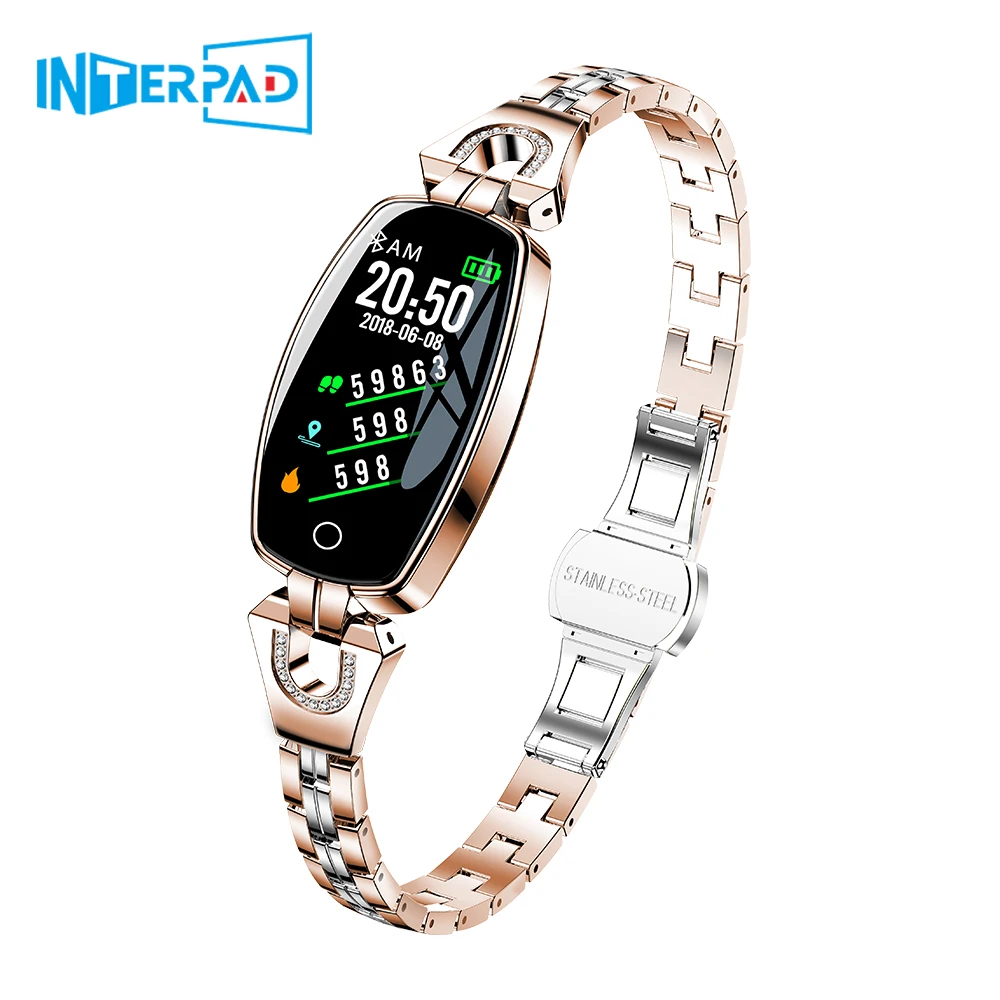 

2019 Interpad H8 Smart Braclet Women Waterproof Blood Pressure Message Reminder Sleep Tracker Heart Rate Tracker For Android IOS