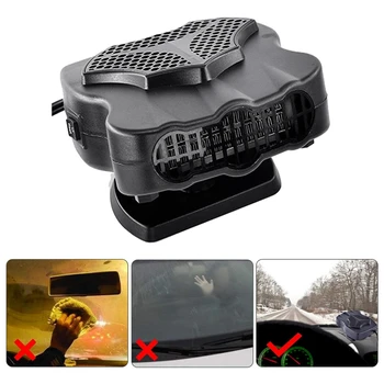 

Windshield Car Heater - Portable Car Defroster Defogger 12V Truck Car Heat Cooling Fan 200W 3-Outlet Plug in Cigarette Lighter