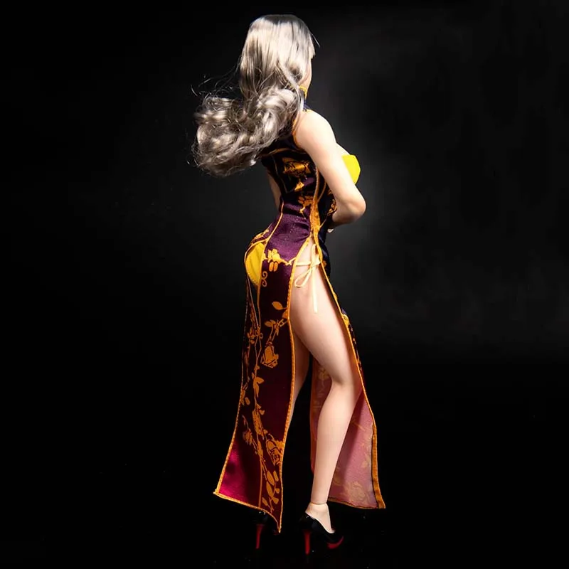

1/6 Female Soldier Fantasy Gold Bottle Cosplay Cheongsam Dress Accessories Set Suit Model F 12`Action Figure Body Toy Model Gift
