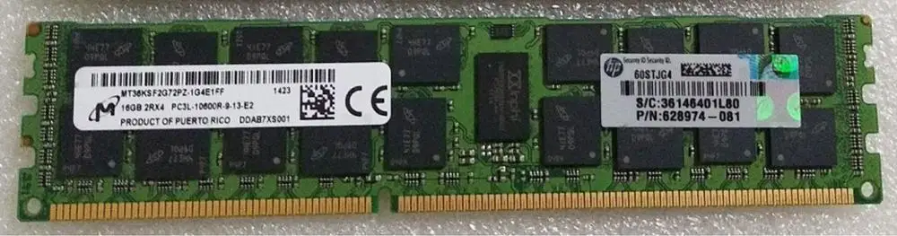 Память 628974-081 627812-B21 632202-001 16 ГБ PC3L-10600R 2Rx4 DDR3 1333 регистровая с ECC | Компьютеры и офис
