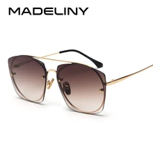 MADELINY, Индивидуальные Женские квадратные солнцезащитные очки, фирменный дизайн, летний стиль, винтажные негабаритные женские солнцезащитные очки MA289