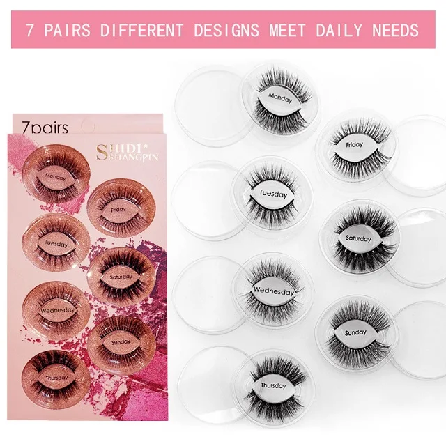 

7Pair/set NEW 3D Mink Eyelashes Eye Lashes Thick false Eyelashes 7 pairs of false eyelashes+Golden tweezers ePacket shipp