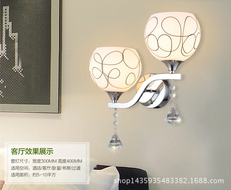 Postmodern crystal wall lamp gold wall sconce lights AC110V 220V fashion luxury lustre living room bedroom light fixtures