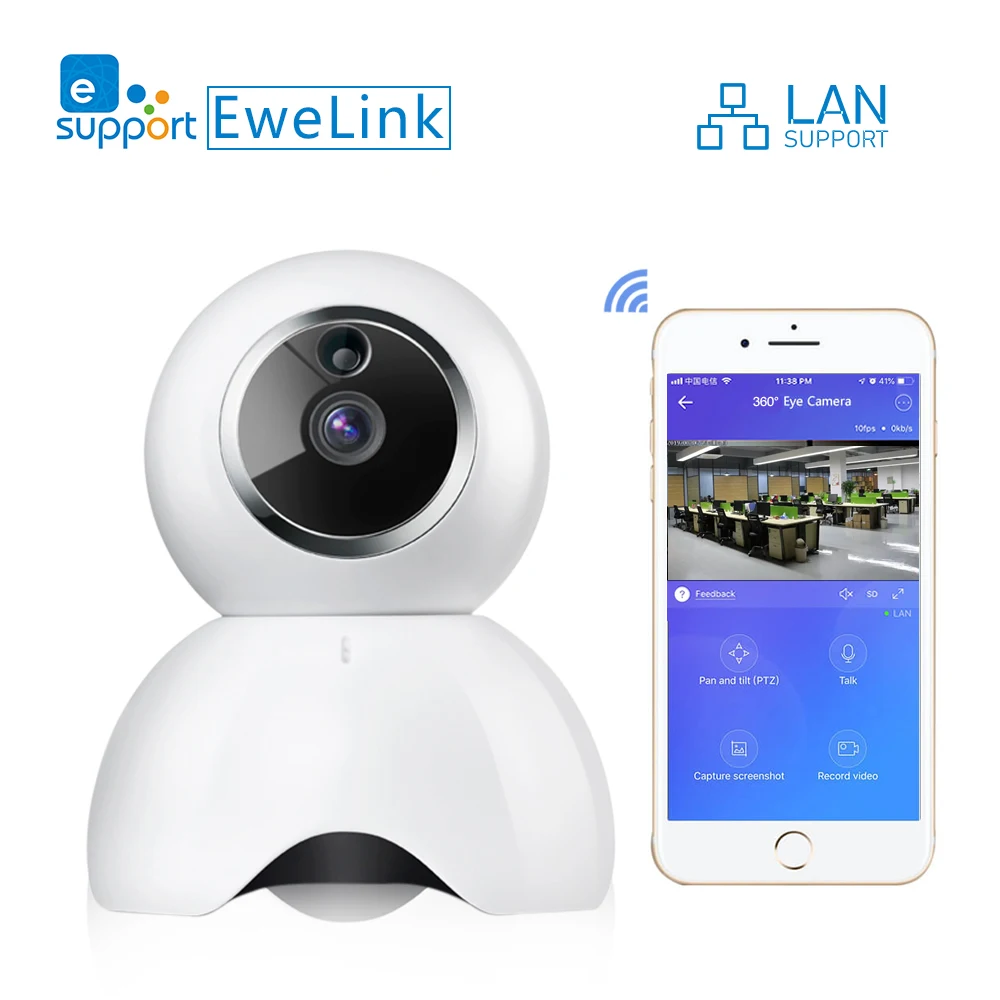 

eWeLink IP Camera Smart IOT HD Camera reomotely viewing by mobile phone two-way audio intercom night vision IR LED camera