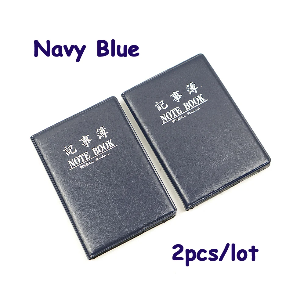 2pcs Navy Blue 2 шт./лот, мини-блокнот с мягкой полиуретановой обложкой, маленький карманный блокнот, мини портативный блокнот, ежедневный рекламный подарок, канцелярские принадлежности - Цвет: 2pcs Navy Blue