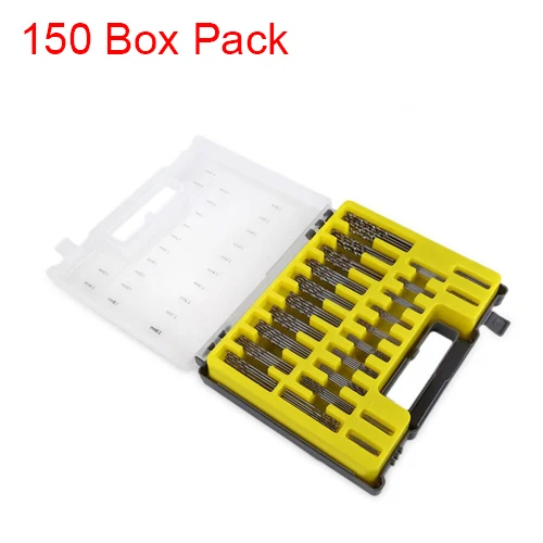 150 box pack Открывалка для отверстий, железная коробка, упаковка, 99 шт., набор сверл из быстрорежущей стали, 1,5-10 мм, поверхность с титановым покрытием, 118 градусов, для сверления, деревообработки - Цвет: 150 box pack