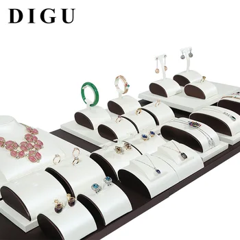 

PU leather jewelry window display props display stand earring jewelry rings placed on display
