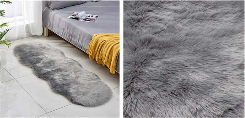 Роскошный мягкий современный искусственный овчина мохнатые коврики Детский коврик игровой Овальный для гостиной и спальни диван