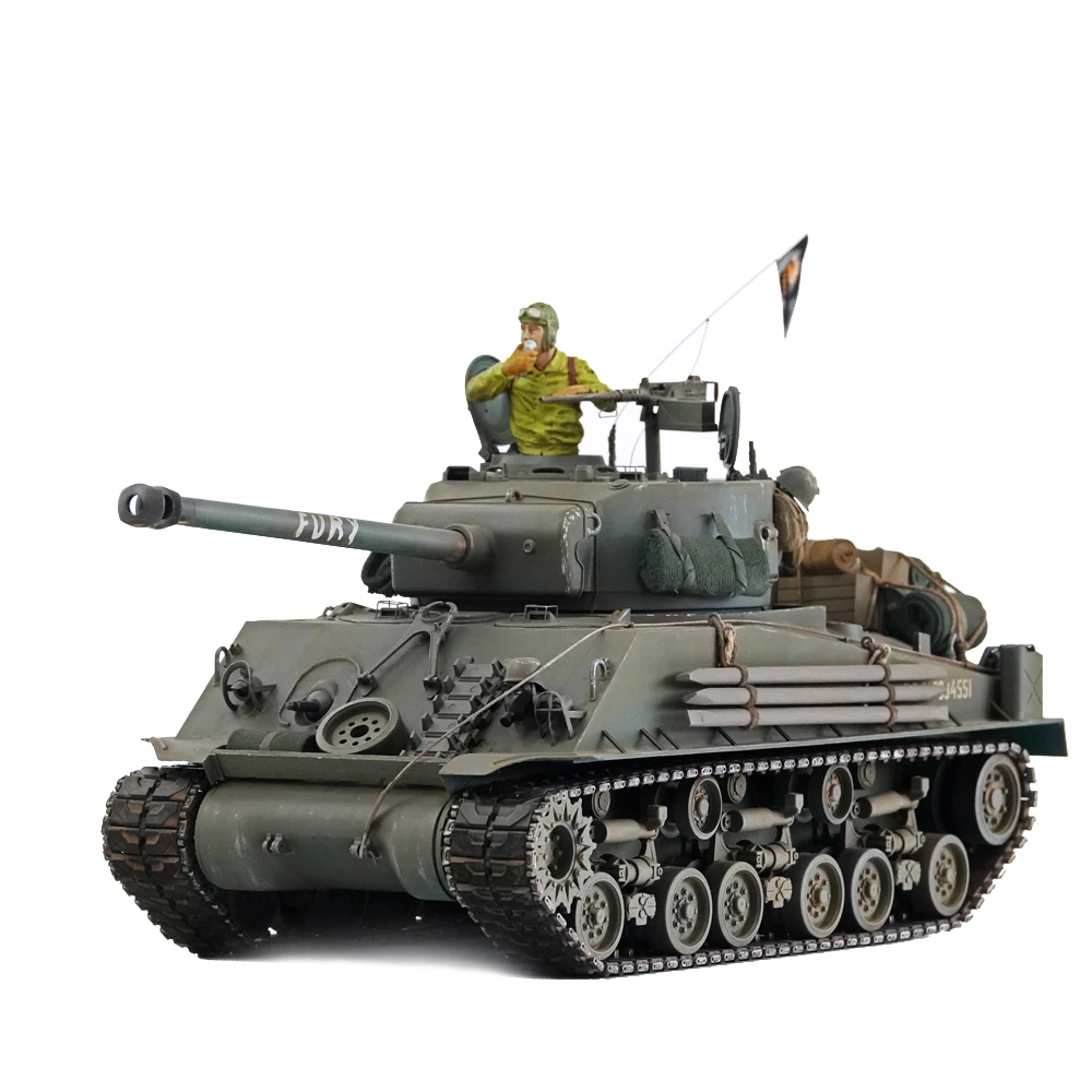 HOOBEN 1/16 US FURY Medium Tank M4A3E8 HVSS Sherman Easy Eight 2.4G RC Radio Control Full