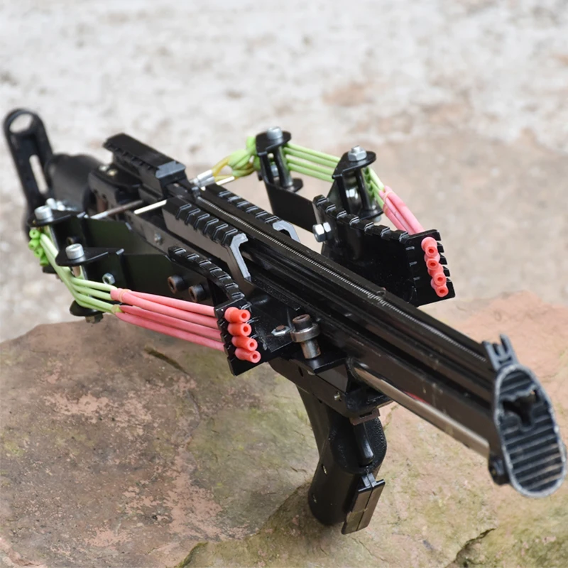 Wolf King Powerful Slingshot Rifle Metal Hunting Catapult Continuous