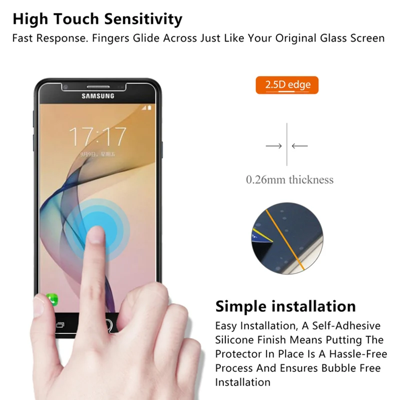 Закаленное стекло для samsung Galaxy J3 J5 J7 J2 J5 J7 Prime, Защитная пленка для экрана для samsung J2 J4 J6 J8