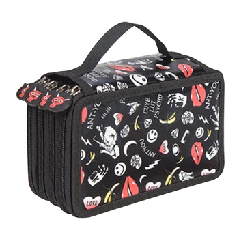 

Students Portable 4 Layers Easy Clean Large Capacity Painter Home School Fashion 72 Holes Solid Pencil Case Pen Box Gift