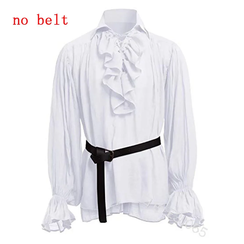 

MJARTORIA 2019 Male Adult Men Medieval tunic top Renaissance Groom Pirate Larp Costume long sleeve Shirt Viking Cosplay Top