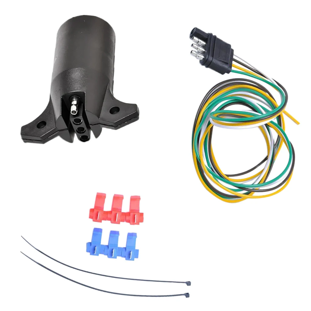 7 Pin To 4 Trailer RV Light Connector Adapter Plug With Extension Cable | Автомобили и мотоциклы