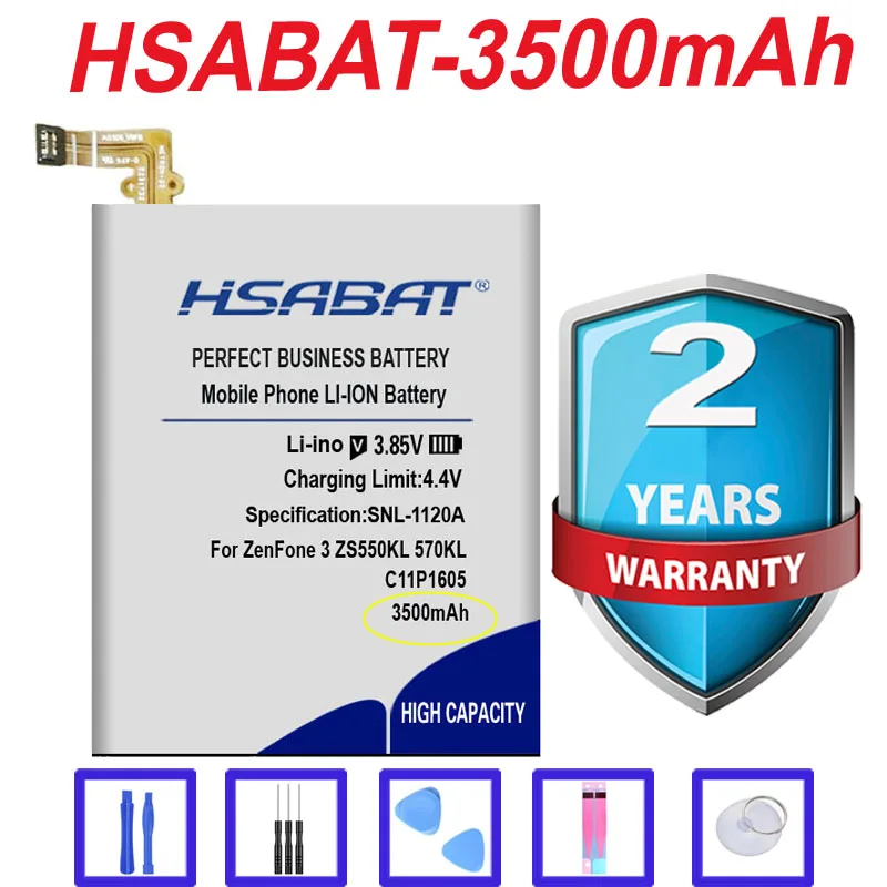 

HSABAT Top Brand 100% New 3500mAh C11P1605 Battery for ASUS ZenFone 3 ZS550KL 570KL Z01FD in stock