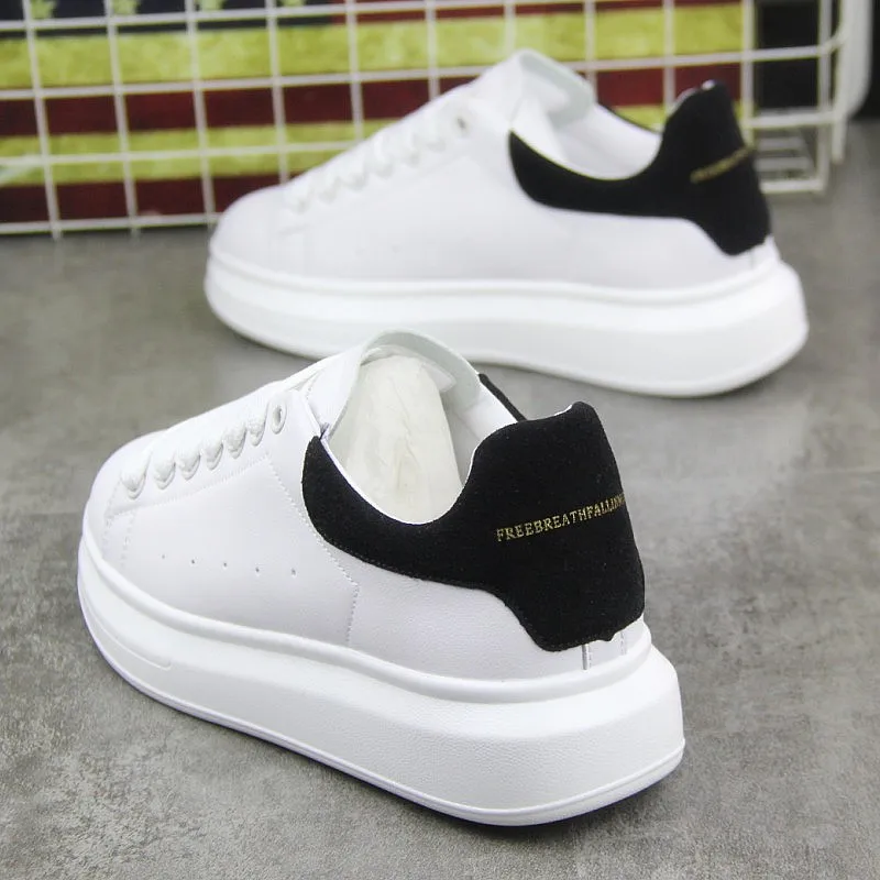 

Male Women's skate new chic flat sandals Shoes streetwear women 2019 for girls White Shoes. Fashionable Leisure