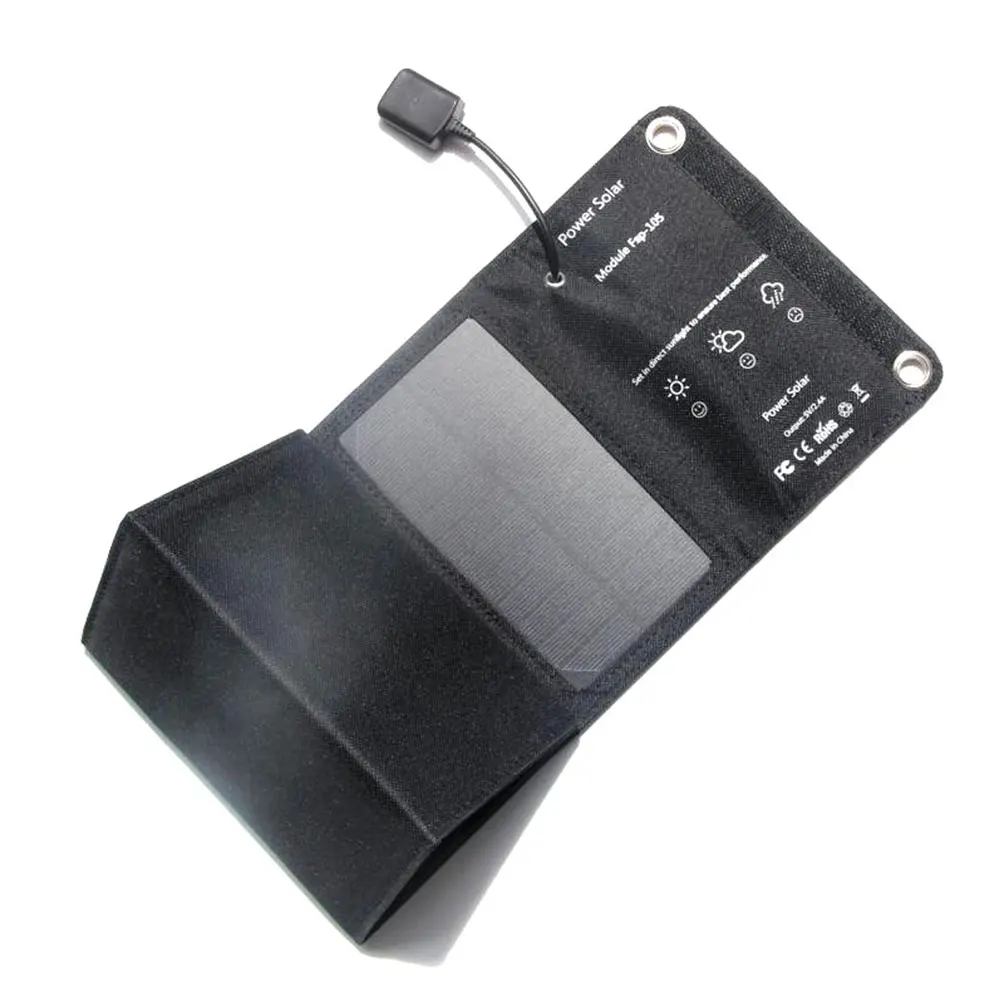 

Durable Solar Power Bank New Energy Waterproof Tool 5V Monocrystalline Silicon 10W Travel USB Outdoor Solar Charger