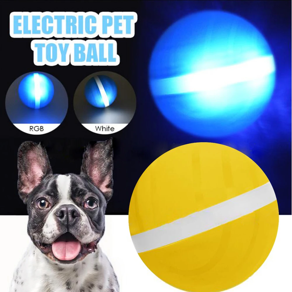 

USB Electric LED Rolling Ball Pet Dog Cat Explosive Jumping Ball Rolling Flash Funny Toys Cat Dog Interactive Toy Newest 4