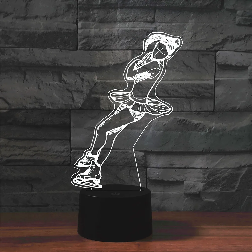 [Seven Neon] акриловая настольная лампа 7 цветов для катания на роликовых коньках 3D
