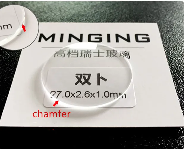 Enhanced Transparent Sapphire Watch Crystal Glass - Double Domed, Mineral Mirror Surface, 1.5mm Thickness, Various Diameter Options