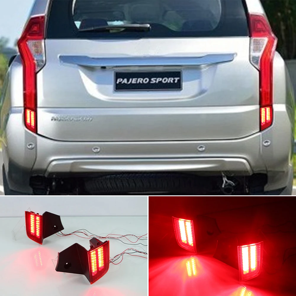 2 шт. отражатель для Mitsubishi Montero Pajero Sport 2015 2016 2017 2018 Автомобильный светодиодный