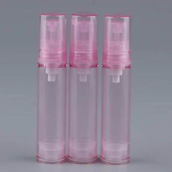 

Set of 3 Sterile Airless Pump Bottles Empty Refillable Sheer Emulsion Cosmetic Vacuum Containers 10ml Travel Size Tubes