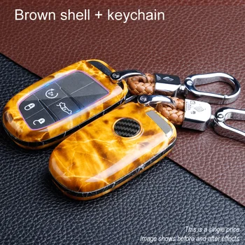 

jinyuqin Car Smart Key Case Cover For Dodge Ram 1500 Journey Charger Dart Challenger Durango Fiat Jeep Grand Cherokee Key Shell