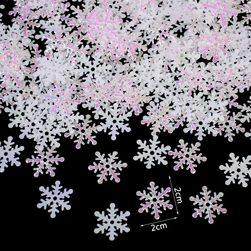 270pcs 2cm Gold Silver Snowflake Confetti Christmas Decoration for Home Artificial Snow Xmas New Year Party Decor Table Ornament