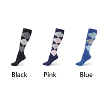 Для мужчин Для женщин обувь на открытом воздухе спортивные защитные Повседневное Велоспорт Бег ноги Поддержка с принтом «бриллианты»; мягкие путешествия эластичные Компрессионные носки