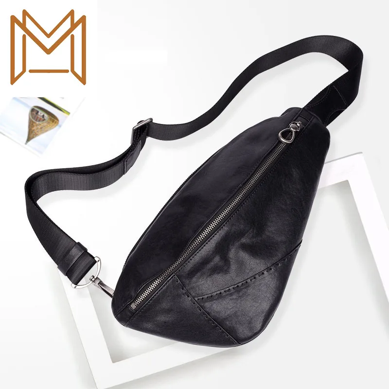 

Genuine Leather Man Chest Layer Cowhide Single Shoulder Satchel