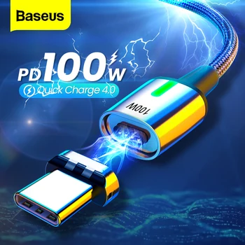 

Baseus Magnetic Cable 100W USB C To Type C For Xiaomi Redmi Note 8 Pro Fast Charging PD USB C Cable For MacBook Pro Micro Cable