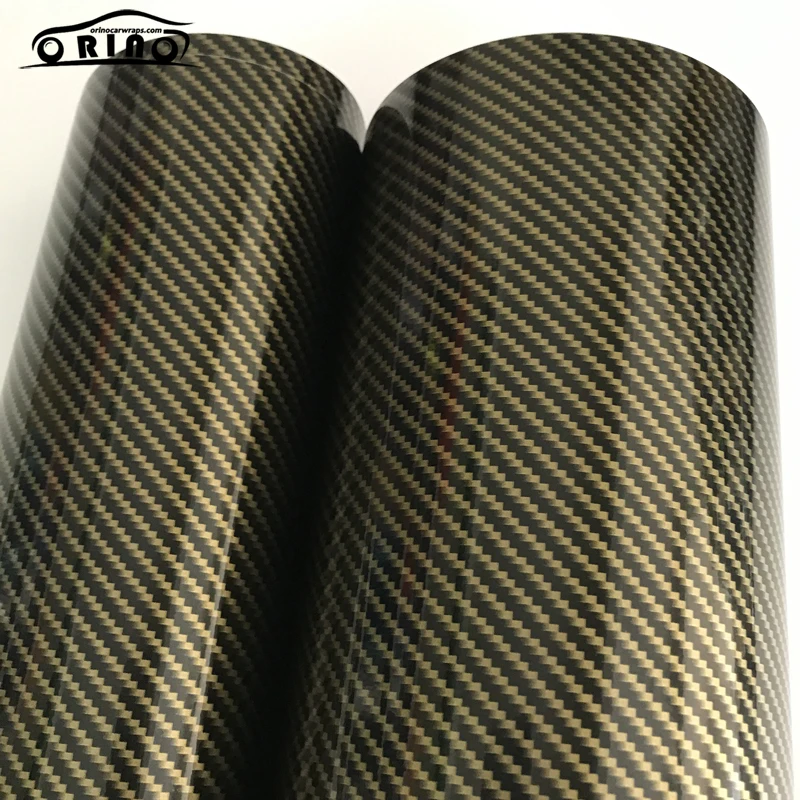 2D Gold Carbon Fiber Vinyl Wrap Sticker-4