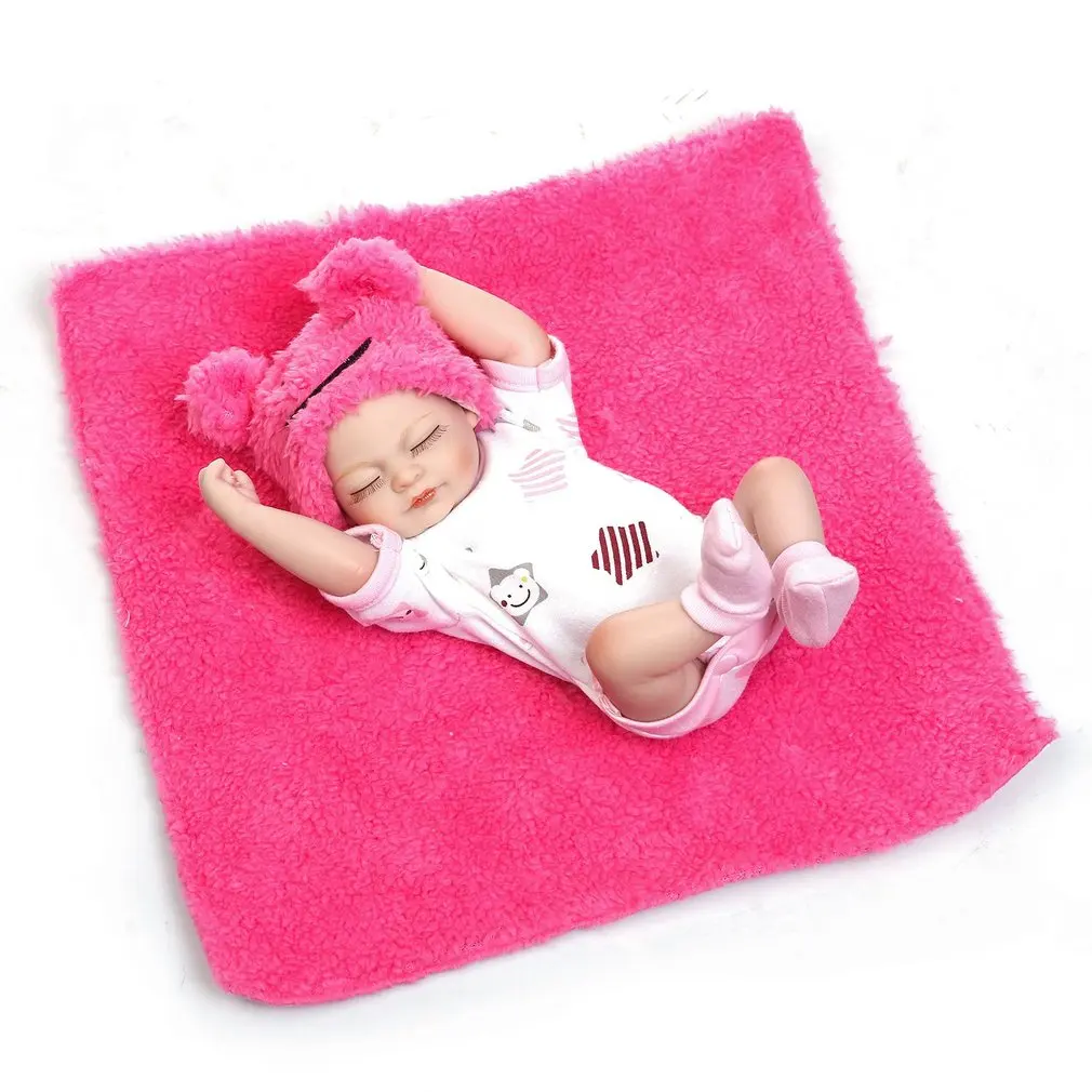 OCDAY 10 дюймов полный корпус силикона Reborn Baby куклы живой реалистичные открытые глаза куклы реалистичные Bebe Reborn Младенцы мальчик игрушки для детей - Цвет: Розовый