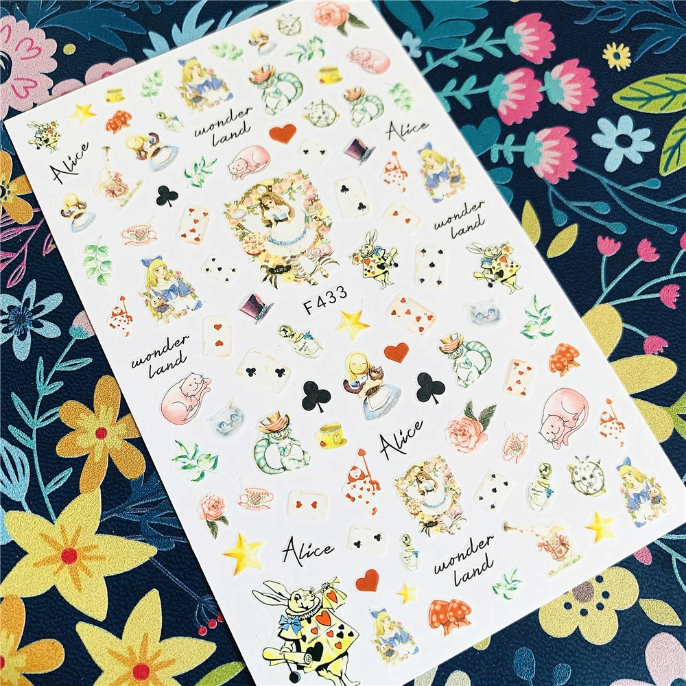 

Newest F sereis F-432-433 beauty poker 3d nail art sticker nail decal stamping export japan designs rhinestones decorations