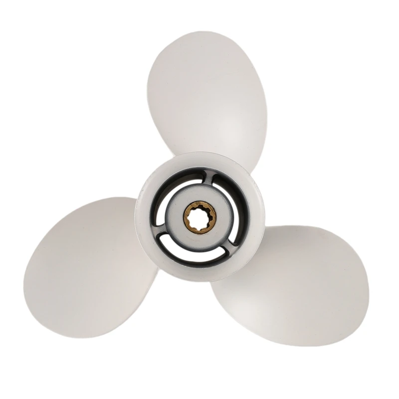 

683-45952-00-EL 9 1/4 X 9 3/4 Boat Outboard Propeller for Yamaha 9.9-15HP Aluminum Alloy 3 Blades 8 Spline Tooths White