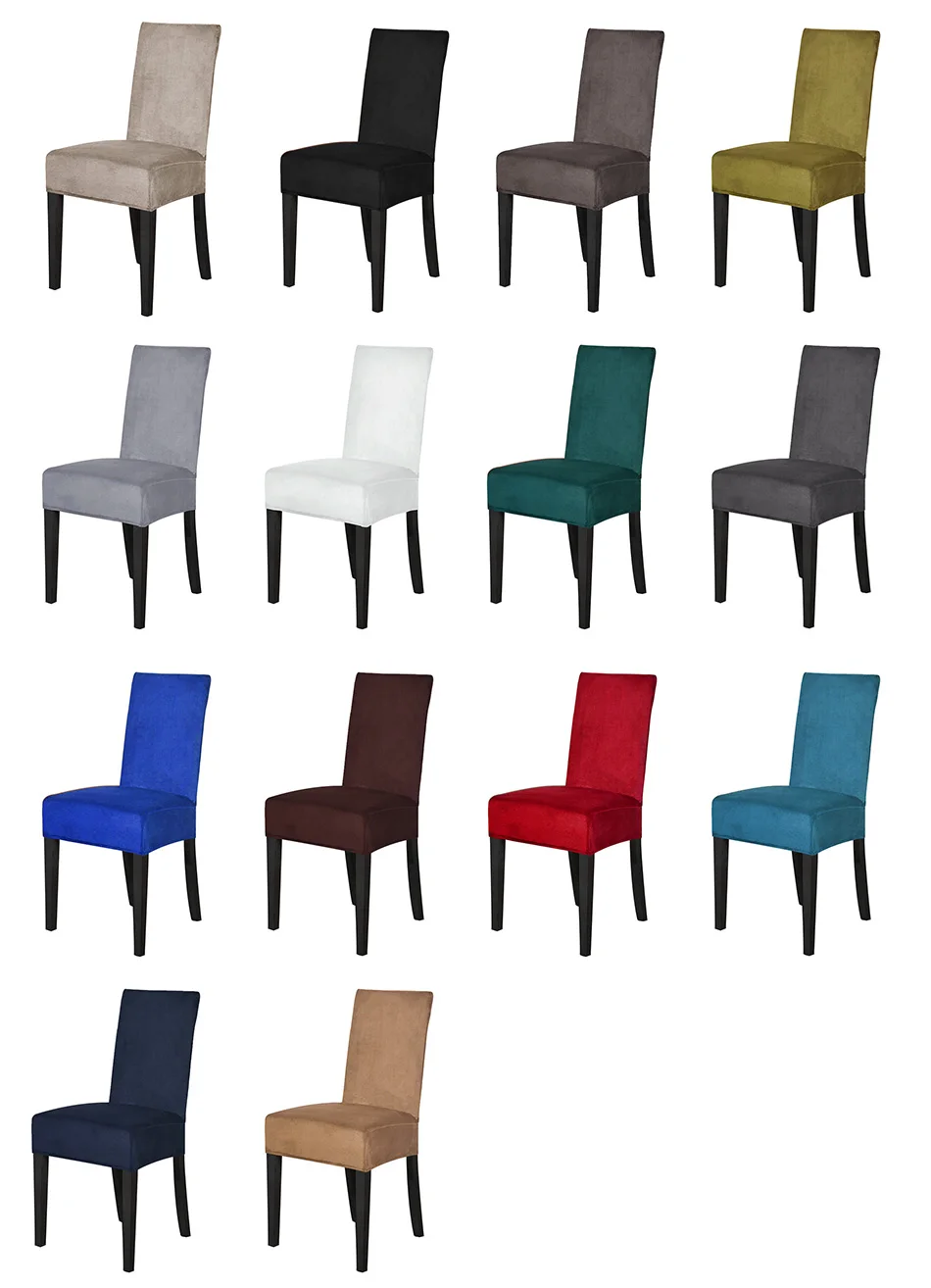 Spandex Elastic Velvet Dining Chair Cover 17 Chair And Sofa Covers