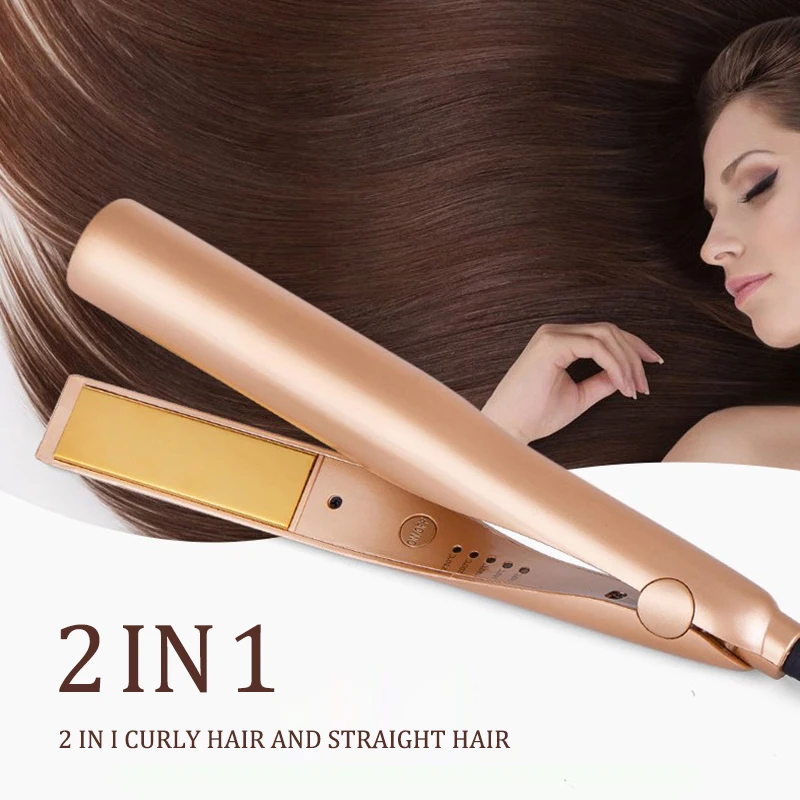 

Professional Electric Straightening Iron And Curling Iron Hair Curler 2 in 1 Hair Straightener Flat Irons Ceramic Styling Tools