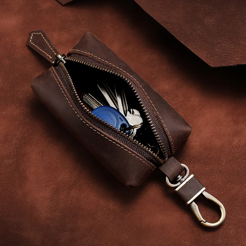 100% Real Leather Key Case for Household Keys Organizer