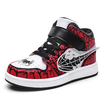 

Children's fashion spider-man sneakers men and women casual non-slip basketball shoes high-top sneakers