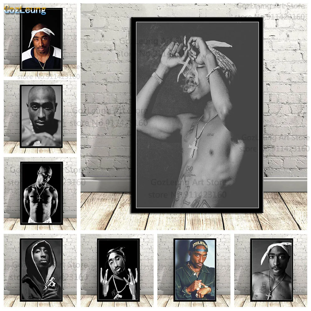 Настенная картина в стиле рэпера Тупак Шакур 2PAC плакат со звездами холст