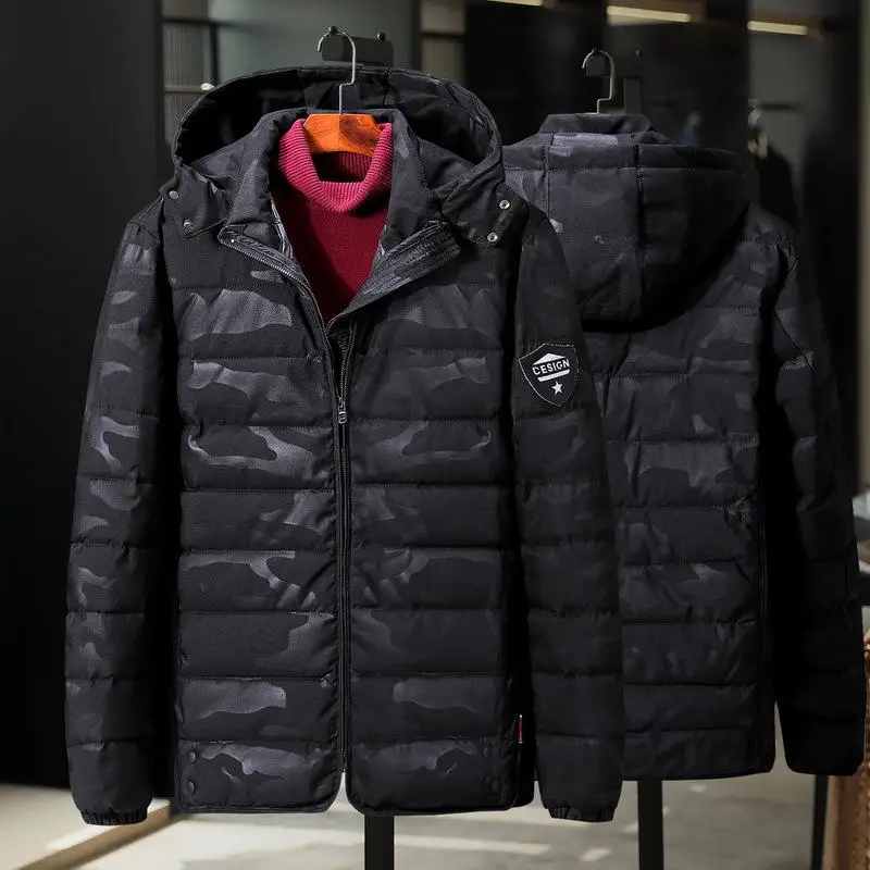 Новая стеганая хлопковая куртка зимняя мужская Специальная большая 12xl теплая Повседневная плотная Свободная куртка с капюшоном плюс размер 3XL-9XL 10XL 11XL 12XL - Цвет: blue