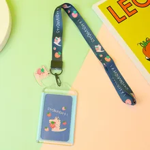 Модные ремни ID держатель карт пропусков банк Кредитная карта для студентов женщин подростков автобус ПВХ Висячие карты чехол сумка имя значок держатель