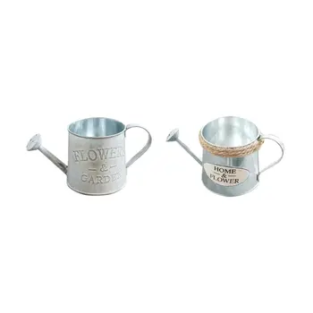 

2PC Retro Distressed Tin Flower All-match Flower Arranging Bucket Home Decoration Flower Storage Accessories