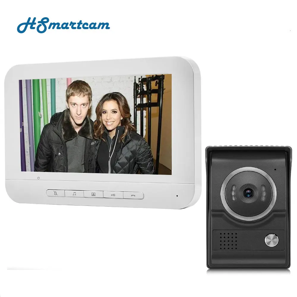 7 inch Wired Video Door Phone Visual Video Intercom Speakerphone Intercom System With Waterproof Outdoor IR Camera wifi video door phone Door Intercom Systems