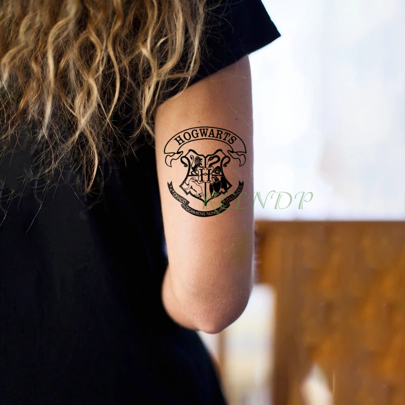 Водонепроницаемый временные татуировки наклейки Гарри Поттер Хогвартс школы чародейства и волшебства временная татуировка флэш-тату для мужчин и женщин