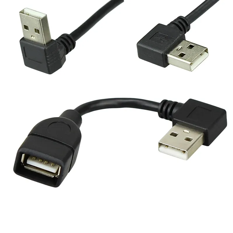 

10cm 20cm 40cm USB Extension Cable 90 degree USB 2.0 Cable for PS4 Xbox SSD USB 2.0 Male to female Extension Cable charge Data