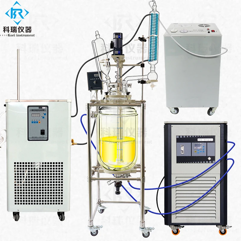 Jacketed glass reactor 50l