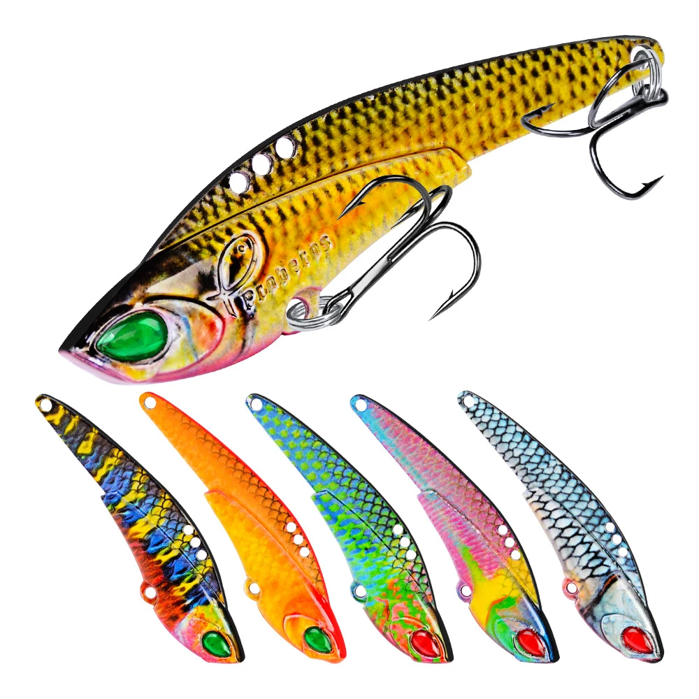 

1pc VIB Lure 3D Eyes Pencil 70mm 17g Balancer Spoon Spinner Painting Fishing Lure Hard Bait Fishing Tackle Treble Hook