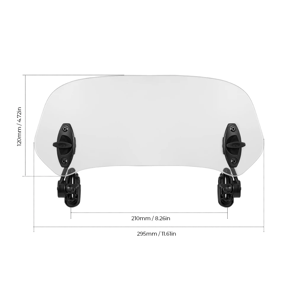 Универсальный зажим для лобового стекла мотоцикла, регулируемый спойлер для ветрового стекла, расширение для touring для BMW R1200 GS для Yamaha, Tmax, GSX - Цвет: Clear-Small style